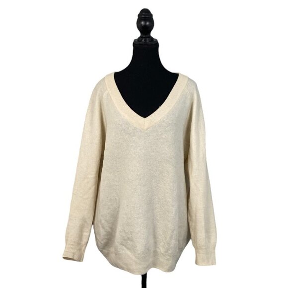 GOLDEN By Tna Cream Coloured Cashmere Blend Oversized Sweater Size Medium - Picture 1 of 8